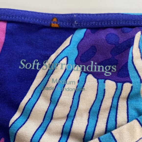 Soft Surroundings Dress Size Medium Serena Maxi Stretch Floral Side Slits - Picture 7 of 11